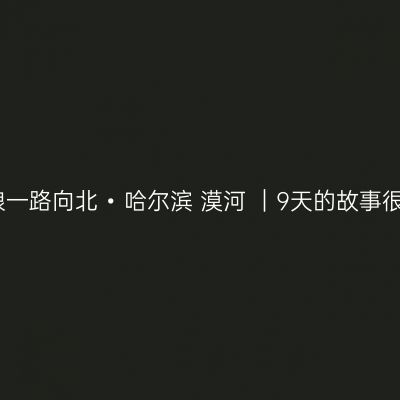 南方姑娘一路向北 • 哈尔滨+漠河 ｜9天的故事很长很长